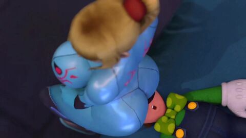 1boy 1girls 3d animated ass ass_shake big_ass big_breasts bimbo blonde blonde_female blonde_hair breasts crossover dominant_female facesitting female femdom kishi larger_female light-skinned_male light_skin luigi male malesub mario_(series) metroid moaning mp4 mustache nintendo ponytail reward samus_aran smothering sound twerking twerking_on_face video zero_suit zero_suit_samus