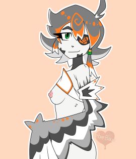 arm_wings bird_girl breasts emberbaye eyepatch female flashing flashing_breasts grey_hair harpy monster_girl shenanigoons skeleharpy wings youtube youtuber_girl