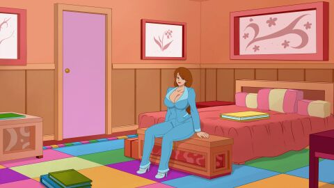 animated ass big_ass big_breasts breasts brown_hair discreenvision female game_cg inusen milf_boom tagme