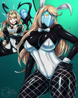 2020s 2025 2d 2d_(artwork) absurd_res after_transformation artist_logo artist_name atlus bad_end big_breasts big_thighs brainwashed brainwashing breasts bunny_ear bunny_ears_headband bunny_girl bunny_tail bunny_waitress bunnysuit cleavage clothed clothing color colored commission crossover digital_art digital_media digital_media_(artwork) dress drone droneification dronification enemy_conversion female femsub fishnet_legwear fishnet_stockings fishnets fully_clothed hand_on_hip hi_res highres humanoid implied_transformation latex latex_bodysuit latex_clothing latex_legwear latex_stockings latex_transformation looking_at_viewer mask masked masked_female megami_tensei mind_control mythra permanent_transformation persona persona_5 plap possessed possession post-transformation sega shadow_(persona) shadow_self_(persona) shadow_waitress shiny shiny_clothes spacen'cakes standing transformation video_game_character xenoblade_(series) xenoblade_chronicles_2