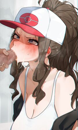 1boy 1girls after_fellatio after_oral after_sex alternate_version_available bare_shoulders big_breasts blowjob blue_eyes blush breasts brown_hair censored censored_penis cleavage creatures_(company) cum cum_drip cum_in_mouth cum_on_face cum_string cum_trail cumdrip cumshot drinking_urine embarrassed facial fellatio female female_focus game_freak hat hi_res high_resolution highres hilda_(pokemon) hizake kashu_(hizake) kneeling_oral_position large_breasts light-skinned_female light_skin looking_at_partner male mosaic_censoring nintendo off_shoulder oral oral_sex pale-skinned_female pale_skin peeing penis pissing_in_mouth pokemon pokemon_(anime) pokemon_(game) pokemon_bw pokemon_masters_ex pokemon_trainer ponytail post-orgasm_urination sex sidelocks simple_background sucking sucking_penis tank_top urinating_male urination urine urine_in_mouth