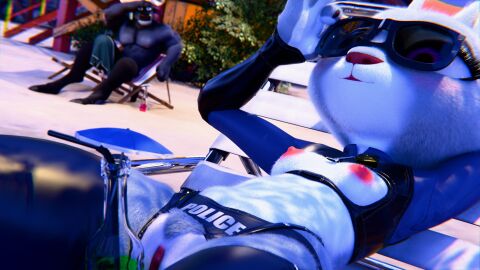 2_toes 3_fingers 3d 4_fingers abs absurd_res anthro armwear balls beach beach_chair beach_towel big_balls big_penis black_body black_fur black_latex blue_latex bovid bovine breasts cape_buffalo chest_harness chief_bogo claws clothing digital_media_(artwork) disney drinking_straw duo ears_up elbow_gloves erect_nipples feet female finger_claws fingers fur genitals gloves grey_body grey_fur handwear harness heart_pubes hi_res huge_cock humanoid judy_hopps lagomorph latex latex_armwear latex_clothing latex_elbow_gloves latex_gloves latex_handwear latex_harness latex_legwear latex_lingerie latex_thigh_highs latex_topwear latex_underwear latex_uniform legwear leporid looking_at_another male mammal muscular muscular_arms muscular_male muscular_thighs musuclar_legs nipples nude nude_male pecs penis pochemu police police_uniform pubes purple_eyes pussy pussy_peek rabbit relaxing sand slim_female small_breasts soda_bottle thick_thighs thigh_highs toes topwear towel towel_on_penis underwear uniform white_body white_fur wide_hipped_female zootopia