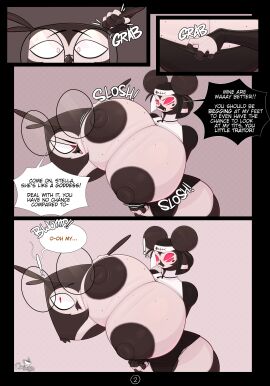 1boy 1girls 2024 2d 2d_(artwork) 2d_artwork amazed astonished avian avian_humanoid beak big_breasts bird bird_boy bird_girl black_fur breasts breasts_bigger_than_head breasts_bigger_than_torso breasts_on_face breasts_out coffi_(coffilatte) coffilatte dialog dialogue digital_drawing_(artwork) digital_media_(artwork) exclamation exclamation_mark exclamation_point female glasses glasses_on_head grabbing grabbing_hair high_resolution highres huge_boobs huge_breasts huge_nipples jiggle jiggling jiggling_breasts looking_at_another looking_away male motion motion_lines nun nun_outfit oc original original_character original_characters penguin penguin_boy penguin_girl pink_background pulling_down pulling_down_dress pulling_down_top pulling_hair red_eyes seducing seductive seductive_look slosh sound_effects stella_(coffilatte) tagme text text_box text_bubble white_body white_fur white_skin