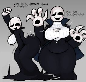 arcaned_roses ass ass_focus black_clothing breasts fem_gaster gaster roses_arcaned rule_63 sweater tearing_clothes tight_clothes tight_clothing tight_dress tight_fit turtleneck turtleneck_sweater twerking white_body wingdings wingdings_text