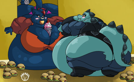 2girls ass bbw bea_santello big_ass big_breasts breasts bubble_ass bubble_butt cleavage female furry huge_ass huge_breasts mad_n_evil mae_borowski night_in_the_woods overweight thick_thighs weight_gain wide_hips