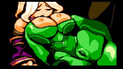 1girls animated big_breasts breasts castle_in_the_clouds female game_cg huge_breasts long_hair monster nipples pixel_animation pixel_art pussy slime slime_(substance) slime_monster vagina white_hair