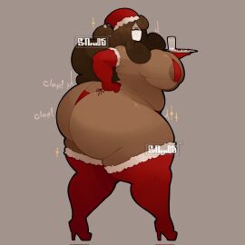 ass ass_cleavage big_ass big_breasts big_butt big_hips big_thighs breasts butt_crack christmas christmas_outfit curvy_body curvy_hips fat_ass female full_body hips huge_ass hyper_ass hyper_breasts hyper_thighs involuntary_twerking lady_silhouette masked masked_female original srnava thick_ass thick_breasts thick_butt thick_legs thick_thighs thighs twerking walking
