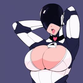 1girls animated big_breasts bondage bondage_outfit breasts cdlum collar drone droneification dronesuit female femsub latex_mask mask masked mind_control pear_(cdlum) revealing_clothes skimpy tongue