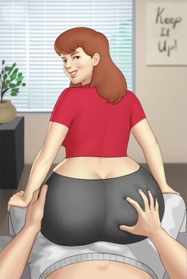 1girls ass female male male/female mature_female mrs_mcphatass pov sitting tagme teacher whargleblargle