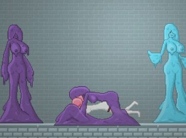 1futa 1girls animated artificiallydead breasts crescentsoul cum female futa_on_female futanari intersex nipples nude pixel_art pussy sex slime slime_girl vaginal_penetration