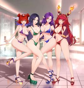 4girls ass big_ass big_breasts big_butt big_thighs breasts female tagme thighs
