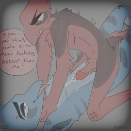 1:1 anal anal_sex anthro asphyxiation avian balls beak bird blue_jay bodily_fluids cardinal_(bird) corvid cum digital_media_(artwork) duo erection eyebrow_piercing facial_piercing feathers genital_fluids genitals hate_sex hi_res jay_(bird) male male/male male_penetrated male_penetrating male_penetrating_male new_world_jay notquitehuman nude open_mouth oscine passerine penetration penile penis piercing power_bottom sex simple_background smile tail text tongue