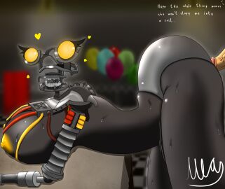 animatronic arnold_(fnaf) big_breasts bodily_fluids breasts curvy_figure dialogue duo endoskeleton exposed_wires female five_nights_at_freddy's five_nights_at_freddy's:_secret_of_the_mimic five_nights_at_freddy's:_security_breach genitals grey_body hi_res human humanoid imminent_sex machine male male/female mammal metallic_body nipples nude nude_female penis robot robot_humanoid scottgames signature steel_wool_studios sweat sweatdrop the_mimic_(fnaf) thick_thighs unknownlemon wire yellow_eyes