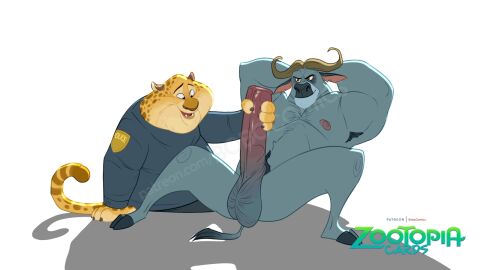 2d_animation animal_genitalia animal_penis animated anthro armpit_hair balls benjamin_clawhauser bobocomics body_hair bovid bovine bovine_genitalia bovine_penis cheetah chief_bogo clothed clothed/nude clothing disney duo felid feline genitals handjob incredible_gassy male male/male mammal masturbation motion_tweening muscular nude penile penis pubes sex slightly_chubby stroking_penis zootopia