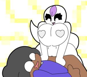 black_hair cowgirl_position dark_skin female femspermo_(itisspermo) ghost_girl itisspermo looking_at_viewer original original_character spermo_(itisspermo)