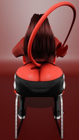 3d 3d_(artwork) 3d_model 3d_render ass ass_cleavage ass_crack ass_focus big_ass blender blender_(artwork) blender_(software) blender_cycles bottomwear bottomwear_halfway_down butt_crack huge_ass meru_(merunyaa) meruccubus_(merunyaa) sitting_backwards supurattabrain