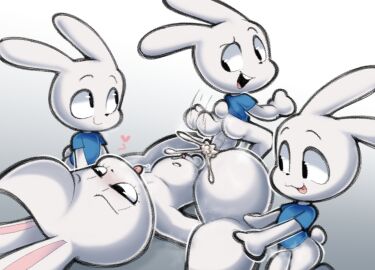 ahe_gao anal anal_sex anthro ass balls blush bodily_fluids bottomless ciavs ciavs_(chracter) clothed clothing cub cum cum_in_ass cum_inside femboy gay gay_male genital_fluids genitals group head_tuft heart_symbol hi_res lagomorph leporid looking_pleasured male male/male male_cub male_only mammal nude on_ground penetration penis rabbit rabbit_ears scut_tail sex shirt short_tail size_difference small_but_hung small_dom_big_sub tail tongue tongue_out topwear tuft white_body yaoi