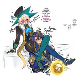 aventurine_(honkai:_star_rail) dr._ratio_(honkai:_star_rail) gay honkai:_star_rail male thick_thighs yaoi