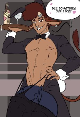 animal_genitalia animal_genitalia_on_humanoid animal_penis balls big_balls big_penis bovid bovine bow_tie clothing cole_beef_(reddandwhyte) costume equine_genitalia equine_penis european_mythology genitals greek_mythology hi_res horsecock horsecock_on_humanoid huge_balls huge_cock humanoid hyper hyper_balls hyper_genitalia hyper_penis male male_only mammal minotaur mythology penis reddandwhyte reverse_bunny_costume smile smiling_at_viewer solo waiter