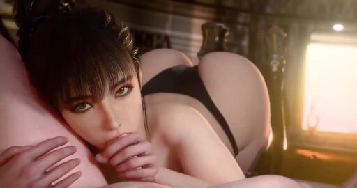 3d animated ass ass_up blowjob bushy_eyebrows eve_(stellar_blade) eye_contact fellatio greatojama no_sound oral pov stellar_blade tagme thick_eyebrows thong video