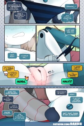 1boy 1girls 2d android_girl ass big_breasts blush breasts bust busty cartoon_network chest comic comic_page crossover curvaceous curvy curvy_figure dakkii dialogue digital_media_(artwork) english_text female glowing_genitalia glowing_pussy gynoid hair hourglass_figure huge_ass huge_breasts humanoid imminent_sex jenny_wakeman large_ass large_breasts layziidakkii legs light-skinned_female light_skin male male/female mature mature_female metallic_body my_life_as_a_teenage_robot nickelodeon nora_wakeman pussy removing_panties robot robot_boy robot_girl robot_humanoid robotboy robotboy_(character) speech_bubble story straight sweat thick thick_hips thick_legs thick_thighs thighs tommy_turnbull vagina voluptuous voluptuous_female waist white-skinned_female white_body white_skin wide_hips xj-9