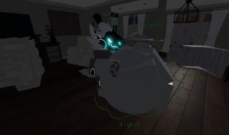 1girls 3d 3d_(artwork) big_belly digesting digestion female furry_pred protogen roblox struggling_prey tagme vore