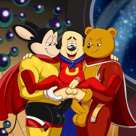 2024 3boys anal anal_sex anal_tugging anthro anus ass balls bear belt black_body black_fur black_nose blue_cape blue_clothing bottomwear bottomwear_down brown_body brown_fur canid canine canis cape carrying_another carrying_partner carrying_position closed_smile clothed clothed_sex clothing crossover domestic_dog double_anal double_penetration dreamworks erection fur gay genitals grin group group_sex half-closed_eyes hi_res humanoid_genitalia humanoid_penis inside interspecies lonbluewolf long_ears long_tail looking_at_another looking_at_partner looking_pleasured male male/male male_only mammal mighty_mouse mighty_mouse_(character) mouse mouth_closed murid murine narrowed_eyes open_mouth open_smile pants pants_down paramount_pictures partially_clothed penetration penile penile_penetration penis penis_in_ass perineum red_cape red_clothing red_suit rodent round_ears sex shirt size_difference smile smirk space spacecraft suit superhero superted superted_(character) tail tan_body tan_fur teeth terrytoons threesome tongue topwear trio underdog underdog_(series) universal_studios vehicle window yellow_bottomwear yellow_clothing yellow_pants yellow_shirt yellow_topwear