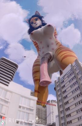 1futa 2023 3d_(artwork) aircraft animal_genitalia animal_penis anthro areola balls big_balls big_penis black_hair blender_(software) city cloud collar digital_media_(artwork) domestic_cat equine_genitalia equine_penis eyewear felid feline felis fur furry futanari genital_piercing genitals glasses green_eyes hair helicopter hi_res intersex low-angle_view macro mammal medial_ring mismatched_animal_penis mismatched_genitalia mismatched_penis mostly_nude nipple_piercing nipples nude orange_body orange_fur penis penis_piercing piercing rinny rinny_(character) sky solo tabby_cat trans_woman transfem vehicle