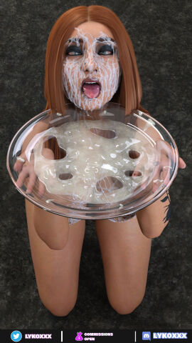 1girls 3d bukkake celebrity cum cum_on_face female gigi_dolin lykoxxx nude real_person red_hair solo wwe wwe_diva