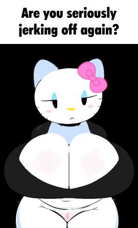 1girls animated beat_banger breasts female hello_kitty_(character) hello_kitty_(series) huge_breasts kitty_white meme sanrio savagensfw tagme
