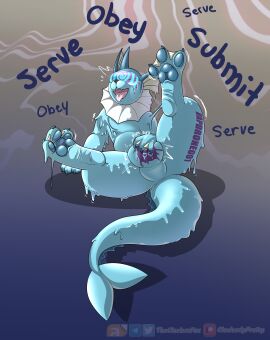 3_fingers 3_toes absurd_res after_transformation alternate_species ass buizel captured claws curling_toes drone dronification eeveelution feet feral fin fingers foot_fetish foot_focus forced_transformation full_foot_pawpads generation_1_pokemon generation_4_pokemon goo_transformation hand_on_bulge hi_res hindpaw hypno_visor hypnosis hypnotic_eyes lock_symbol looking_pleasured lying male male_only membrane_(anatomy) mind_break mind_control mokata_(buizel) nintendo null null_bulge on_back pawpads paws permanent permanent_transformation pokemon pokemon_(species) post-transformation presenting presenting_hindquarters ringed_eyes slave soles solo species_transformation spread_legs spreading submissive tail thecluelessfox_(artist) thick_tail toe_claws toes transformation vaporeon webbed_feet webbed_hands wide_hips wrinkled_feet wrinkles