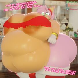 1girls 3d amy_rose ass bbw big_areola big_ass big_belly big_breasts blush boots bra bracelet breasts brown_nipples dialogue dinopony fat fat_ass female furry gloves hairband huge_ass huge_breasts obese overweight overweight_female sega sonic_(series) thigh_boots torn_clothes
