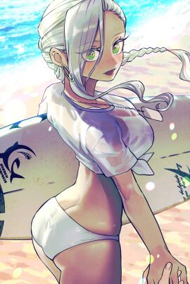 100_kanojo aijou_rentarou anime anime_style beach blush dark_skin fanservice kaho_eira kimi_no_koto_ga_dai_dai_dai_dai_daisuki_na_100-nin_no_kanojo official_art sea swimsuit the_100_girlfriends_who_really_really_really_really_really_love_you