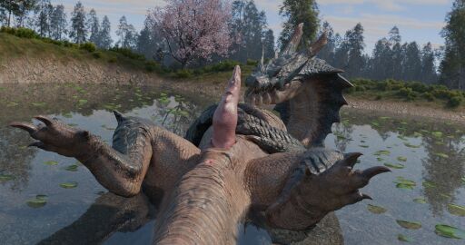 animal_genitalia anus bodily_fluids capcom cum dragon feral genital_fluids genital_slit genitals hi_res lagiacrus leviathan_(mh) looking_at_viewer male monster_hunter mythological_creature mythological_scalie mythology penis sabuthedragon scalie solo