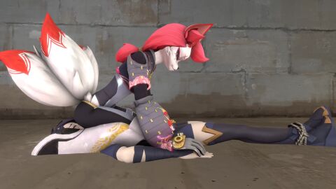 erisa_(fortnite) facesitting fart fart_fetish fart_torture fortnite furry kimiko_(fortnite) kimiko_five-tails sound video