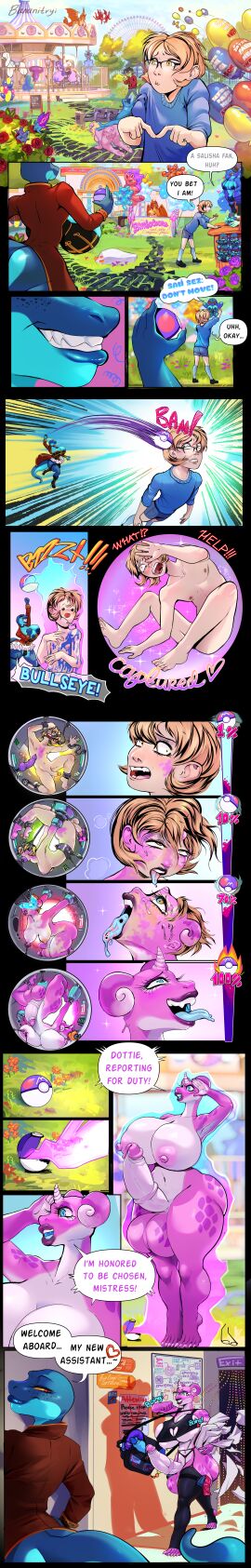 absurd_res amphibian amusement_park amusement_ride anthro aroused bananitryi bimbofication brainwashing circus close-up clothed clothing comic corruption detailed_background dialogue duo erection eyewear female first_person_view forced_transformation fucking_machine gender_transformation generation_1_pokemon gesture glasses glistening glistening_body gynomorph hi_res horn human human_to_anthro identity_death intersex lapras lips living_sex_doll long_image looking_pleasured machine male mammal markings mind_control nintendo nude onomatopoeia permanent_transformation plushie pokeball pokemon pokemon_(species) pokemon_transformation progress_bar salamander salisha salute skimpy slutty_face smile smirk sound_effects species_transformation spots spotted_body spotted_markings story story_in_description tall_image taystie_park teeth_showing text thick_lips transformation transformation_sequence