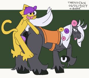 anatomically_correct_genitalia anatomically_correct_pussy animal_genitalia animal_pussy animated anthro anus blush closed_eyes domestic_cat equid equine equine_genitalia equine_pussy felid feline felis female feral flower fur genitals heart_symbol horse horse_tail horseshoe loop male mammal open_mouth plant puffy_anus pussy saddle sex short_playtime tail theenyface yellow_body yellow_fur