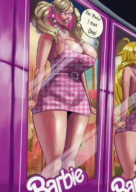 2girls absurdres ahoge ann_takamaki barbie_(franchise) barbie_(series) barbie_box bare_legs blonde_hair box breasts cleavage clothed collarbone corruption cyn1calrobot doll_box dollification dress drone earpiece female female_only femsub glowing happy_trance huge_breasts hypnosis hypnotic_accessory in_box in_container in_doll_box long_hair mind_control multiple_females multiple_girls multiple_subs necklace packaged persona persona_(series) persona_5 rwby smile speech_bubble standing standing_at_attention tagme tech_control text twintails very_long_hair whitewash_eyes yang_xiao_long