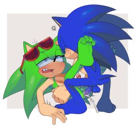 4_toes anal anal_sex anthro archie_comics ass backsack balls ballsack barefoot blue_body blue_eyes blue_fur blush bodily_fluids chest_scar claws crouching cum cum_in_ass cum_inside curling_toes drooling duo erection eulipotyphlan eyewear eyewear_only fair_skin feet frown frustrated frustration_cloud fur furry gay genital_fluids genitals glasses glasses_askew glasses_only green_body green_eyes green_fur half-closed_eyes hedgehog hi_res looking_pleasured lying male male/male male_penetrated male_penetrating male_penetrating_male mammal missionary_position narrowed_eyes nude nude_anthro nude_male on_back open_mouth paws penetration penile penile_penetration penis penis_in_ass precum r18 saliva scar scourge_the_hedgehog sega sex sharp_teeth sonic_(series) sonic_the_hedgehog sonic_the_hedgehog_(archie) sonic_the_hedgehog_(comics) sonic_the_hedgehog_(series) sunglasses sweat tears teeth toes torso_grab wearing_glasses yaoi
