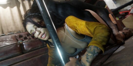 1animal 1boy 1girls 3d animated blueberg canine capcom devil_may_cry devil_may_cry_5 doggy_style eyes_rolling_back female feral human knotting male nicoletta_goldstein no_sound pleasure_face source_filmmaker straight tagme tanline tattoo tramp_stamp video wink zoophilia