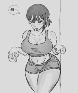 ass big_ass big_thighs chainsaw_man female higashiyama_kobeni yuuyi