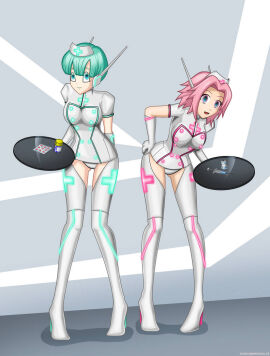 2girls blue_eyes blue_hair breasts bulma_briefs crossover dragon_ball dress drugs female female_only gloves green_eyes headset high_heel_boots high_heels holding_tray hypnosis looking_at_viewer medium_breasts milf mind_control multiple_females multiple_girls naruto naruto_(series) needle nurse nurse_cap nurse_uniform panties pill_bottle pills pink_hair rosvo sakura_haruno short_hair syringe thigh_boots thighhighs tray white_dress white_panties