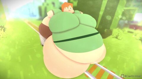 1girls alex_(minecraft) animated ass bbw belly belly_overhang big_belly bouncing_breasts breast cappuccinodrinker fat female female_focus female_only green_eyes huge_belly hyper_ass hyper_breasts jiggling_belly large_ass large_belly large_breasts microsoft mine-imator minecart minecraft mojang obese obese_female orange_hair overweight overweight_female railroad_tracks sound stomach tagme thick_thighs thighs trees video weight_gain weight_gain_female