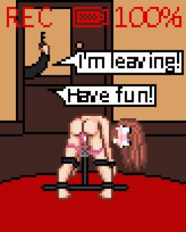 alternate_version_available animated ass blue_eyes brown_hair cum_drip curvy_female dildo drool_on_face female gif jiggling_ass jiggling_butt key large_ass large_butt looking_pleasured naked_female nude nude_female original_character pixel_animation pixel_art