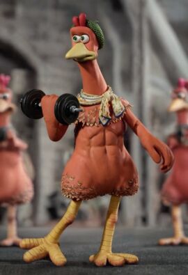 aardman_animations abs anthro athletic athletic_anthro athletic_female avian beak biped bird bird_feet bird_legs chicken chicken_run clothing exercise feather_tuft feathers female ginger_(chicken_run) group hat headgear headwear scarf trio tuft workout yellow_beak