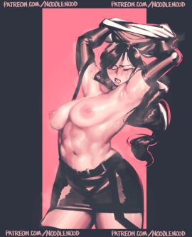 1girls abs armpit armpit_crease armpit_fetish armpit_sweat armpits aroodnoodle big_breasts black_hair breasts busty closed_eyes dark_hair female female_only final_fantasy final_fantasy_vii fit fit_female huge_breasts large_breasts nipples noodlenood partially_clothed square_enix sweat sweating sweaty tifa_lockhart toned toned_female