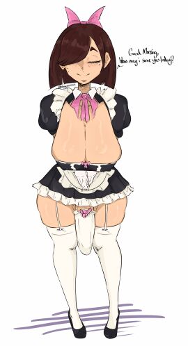 1futa beauty_mark big_breasts big_penis bow bow_ribbon breasts closed_eyes cock_sock english_text full-package_futa futa_only futanari garter_straps gloves high_heels intersex jeteggs large_breasts large_penis maid maid_outfit maid_uniform original original_character penis ribbon smile smiling_at_viewer solo solo_focus talking_to_viewer thick_legs thick_lips thick_penis thick_thighs thigh_highs thighhighs thighs