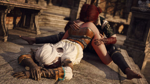 2girls 3d ass ciri clothing eating_ass eating_pussy female light-skinned_female light_skin multiple_females multiple_girls pussy red_hair scar the_witcher_(series) the_witcher_3:_wild_hunt thenaughtypanda triss_merigold white_hair yuri