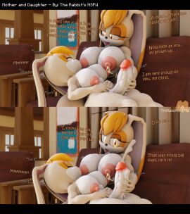 1futa 1girls 3d 3d_model breastfeeding breasts cream_the_rabbit cum cumshot english_text female futa_on_female futanari handjob incest intersex lactation large_breasts mother_and_daughter nursing_handjob sonic_(series) sonic_the_hedgehog_(series) tagme text therabbitsnsfw vanilla_the_rabbit