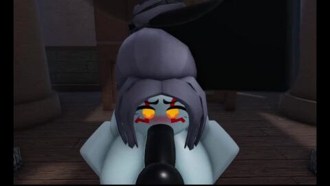 1boy 1girls 3d animated big_breasts big_penis black_penis blowjob blue_body blue_hair breasts deepwoken fellatio female ganymede_(deepwoken) hand_on_head karliah_(deepwoken) large_breasts lucaisarts male male/female music oral penis roblox roblox_game sound source_request tagme video yellow_eyes